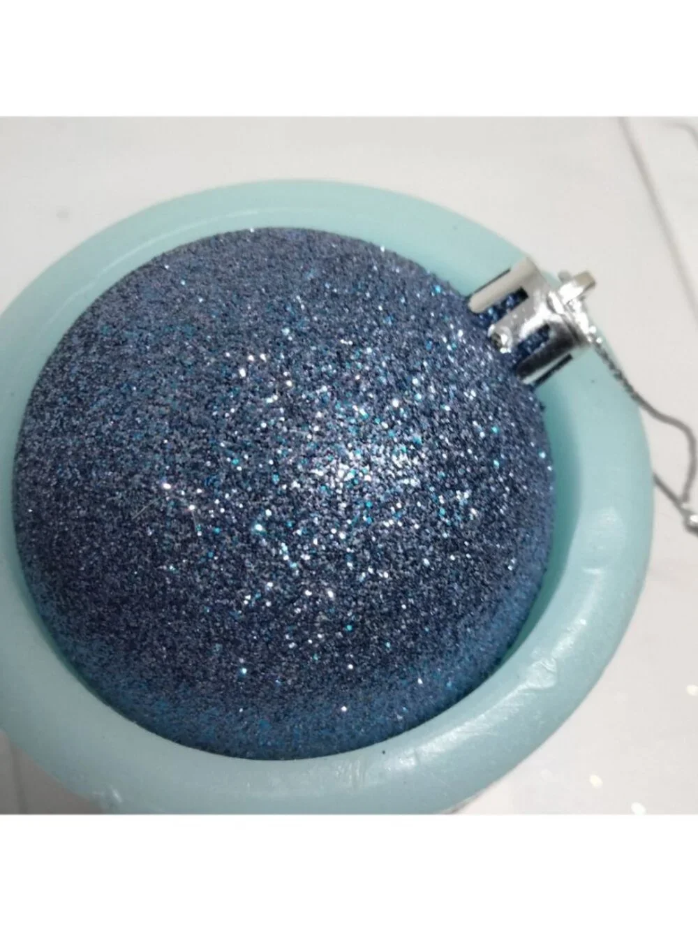 Blue Shatterproof Christmas Ornaments Glitter Matte lot 2